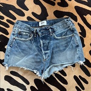 Agolde Distressed Blue Jean Shorts